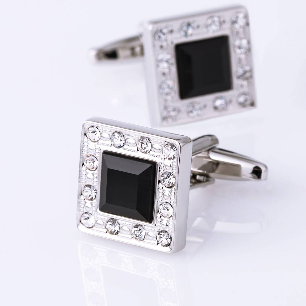 Men's Square Crystal Cufflinks