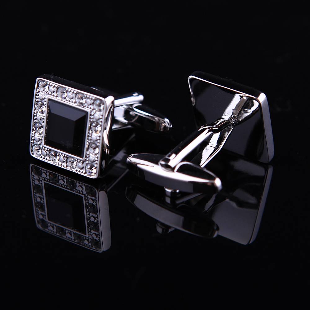 Men's Square Crystal Cufflinks