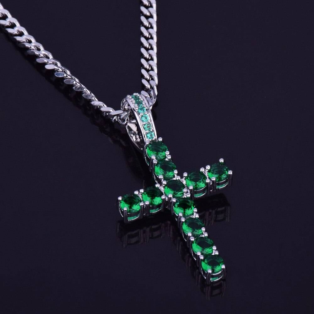 Men’s Cross Shaped Diamond Pendant Necklace Necklaces Men's Cross Shaped Diamond Pendant Necklace Necklaces