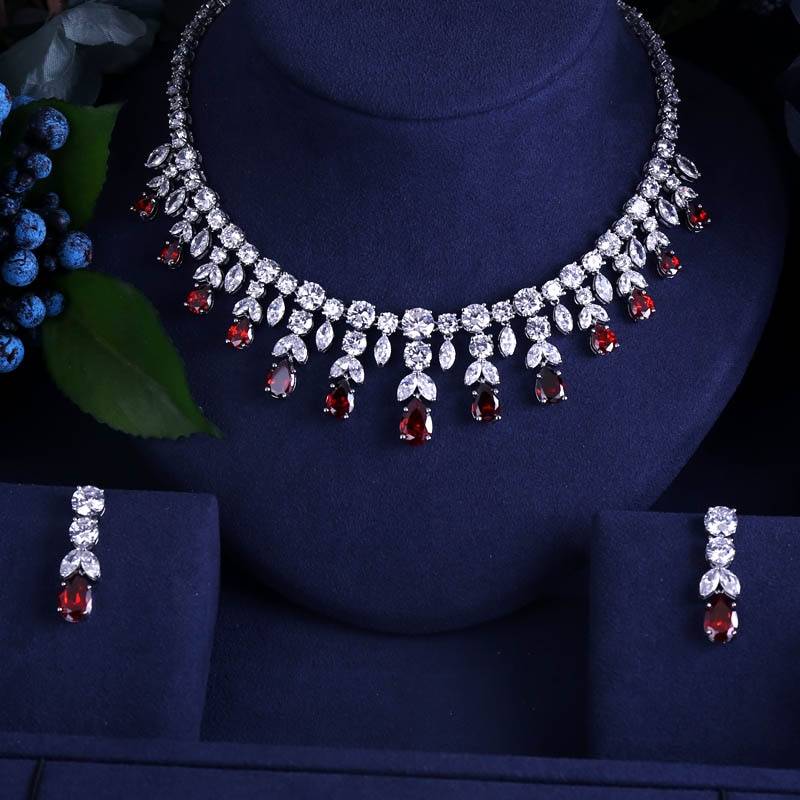 Women's Luxury Water Drop Shape Jewelry Set 2 Pcs