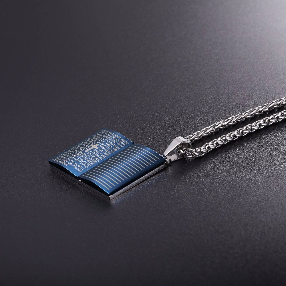 Unisex Book Shaped Religion Necklace