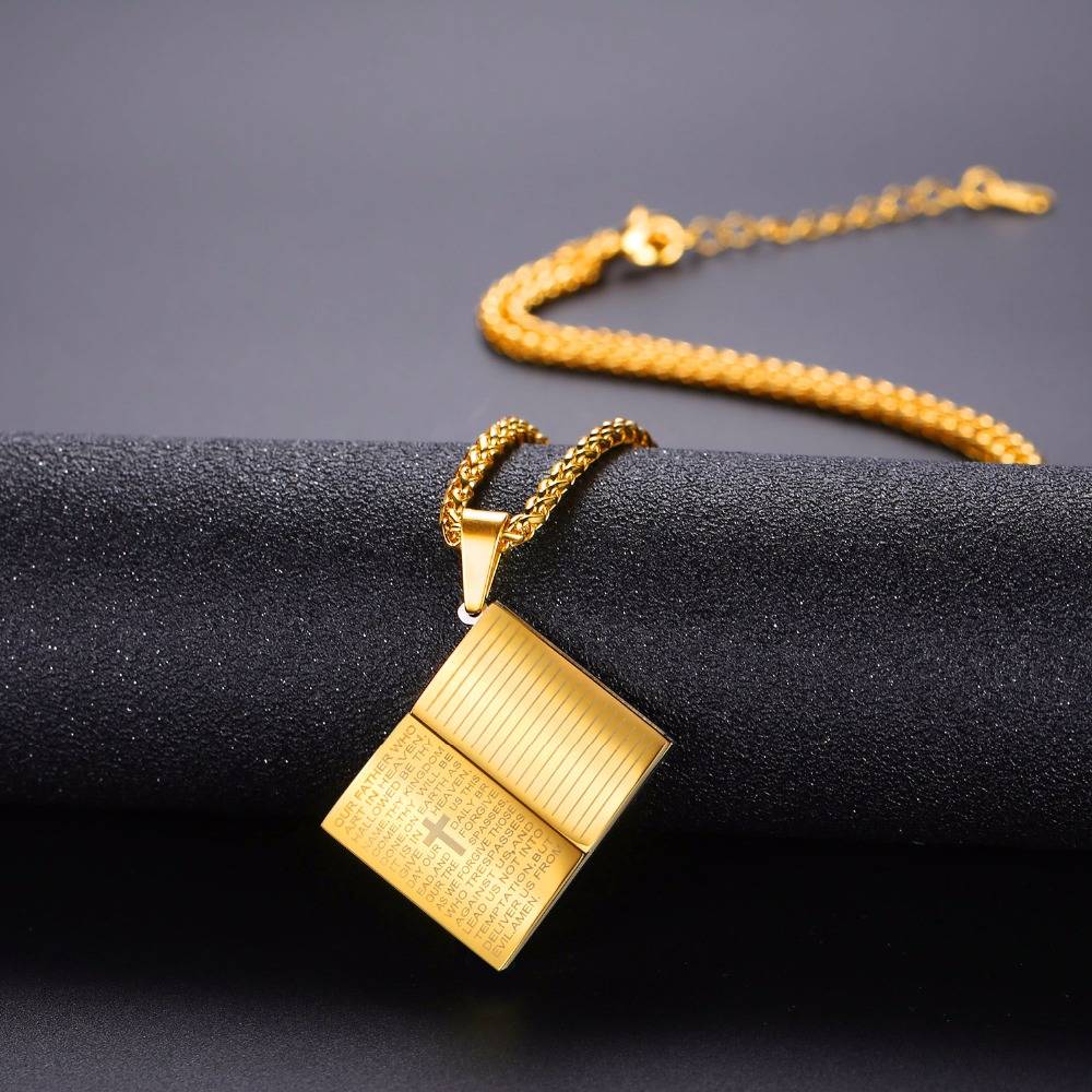 Unisex Book Shaped Religion Necklace