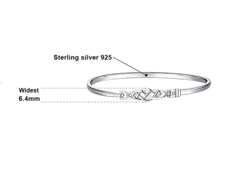 Celtic Knot Designed 925 Sterling Silver Bracelet for Women