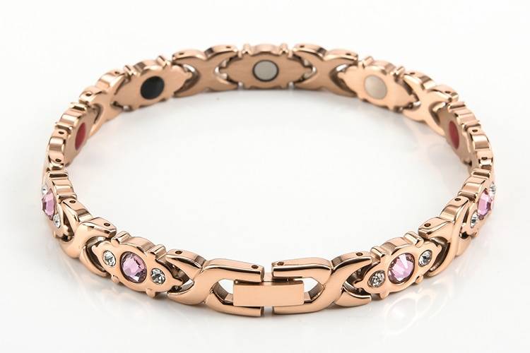 Women's Pink Crystal Magnetic Bracelet