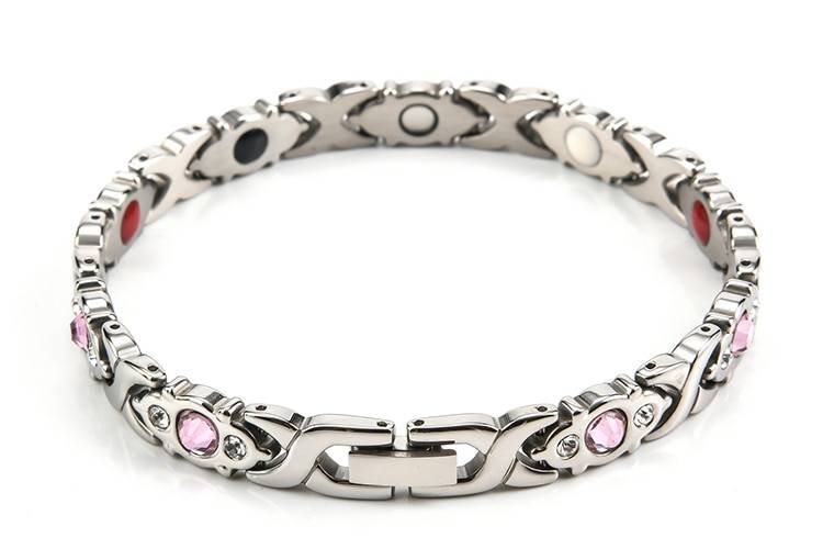 Women's Pink Crystal Magnetic Bracelet