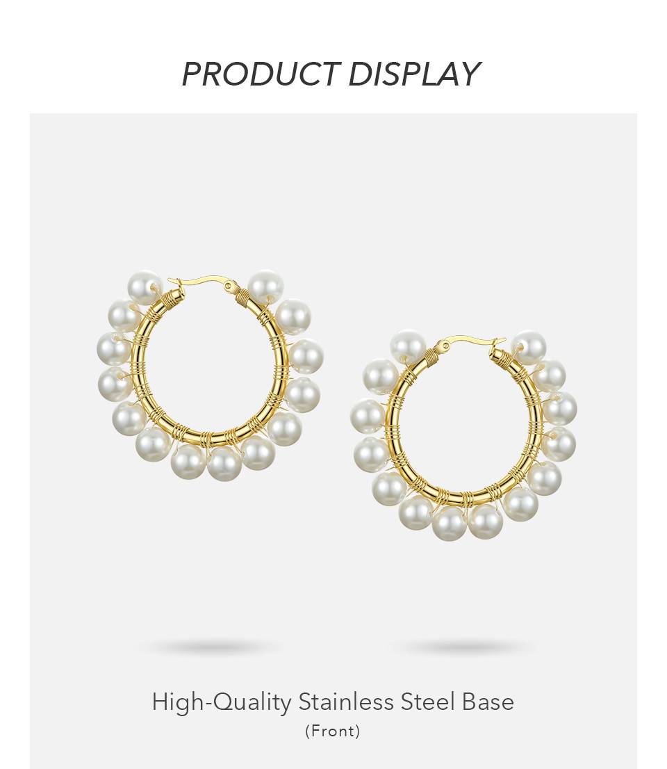 Women&rsquo;s Elegant Pearls Hoop Earrings