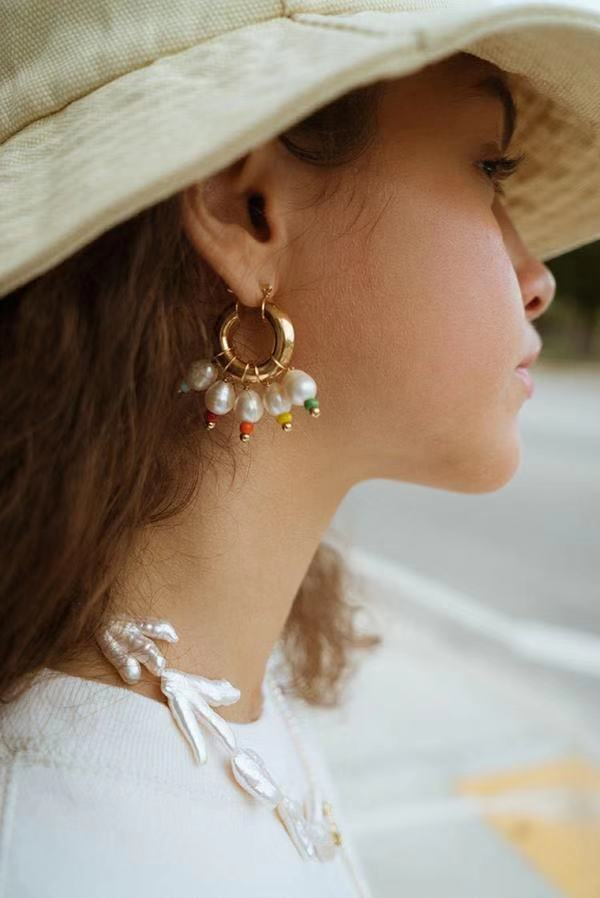 Women's Baroque Summer Natural Pearl Jewelry Set