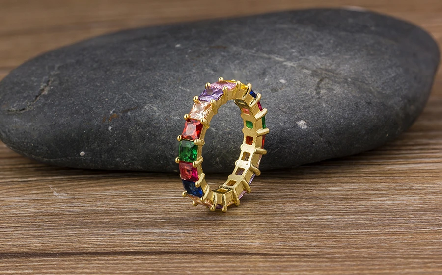 Rainbow CZ Gold Ring Rainbow CZ Gold Ring