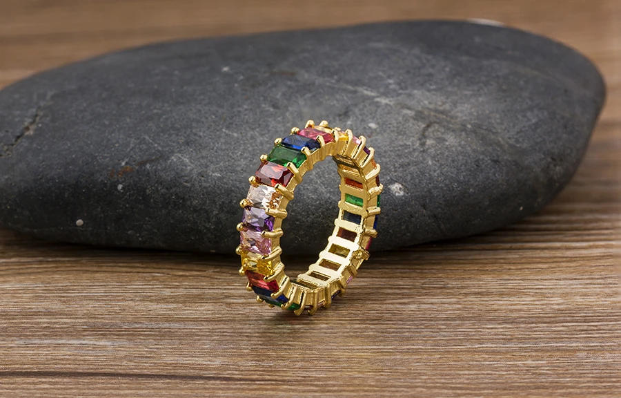 Rainbow CZ Gold Ring Rainbow CZ Gold Ring