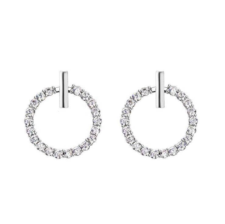 925 Sterling Silver Crystal Rhinestone Stud Earrings