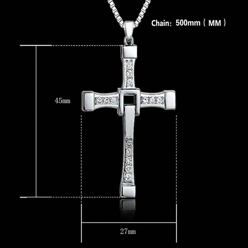 Men's Cross Shaped Pendant Necklace