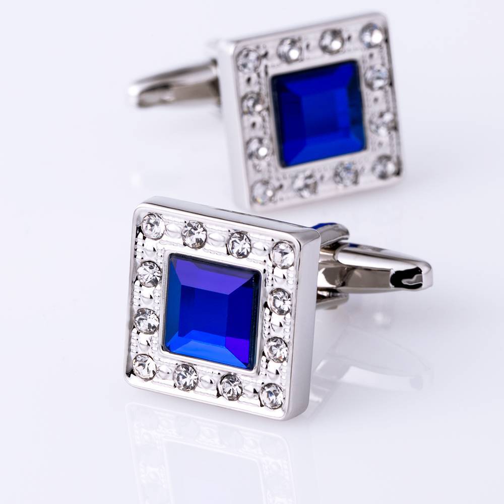Men's Square Crystal Cufflinks