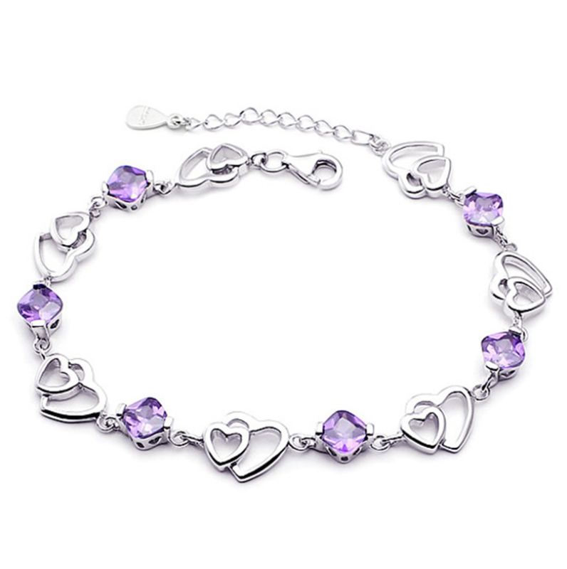 925 Sterling Silver Crystal Bracelet for Women