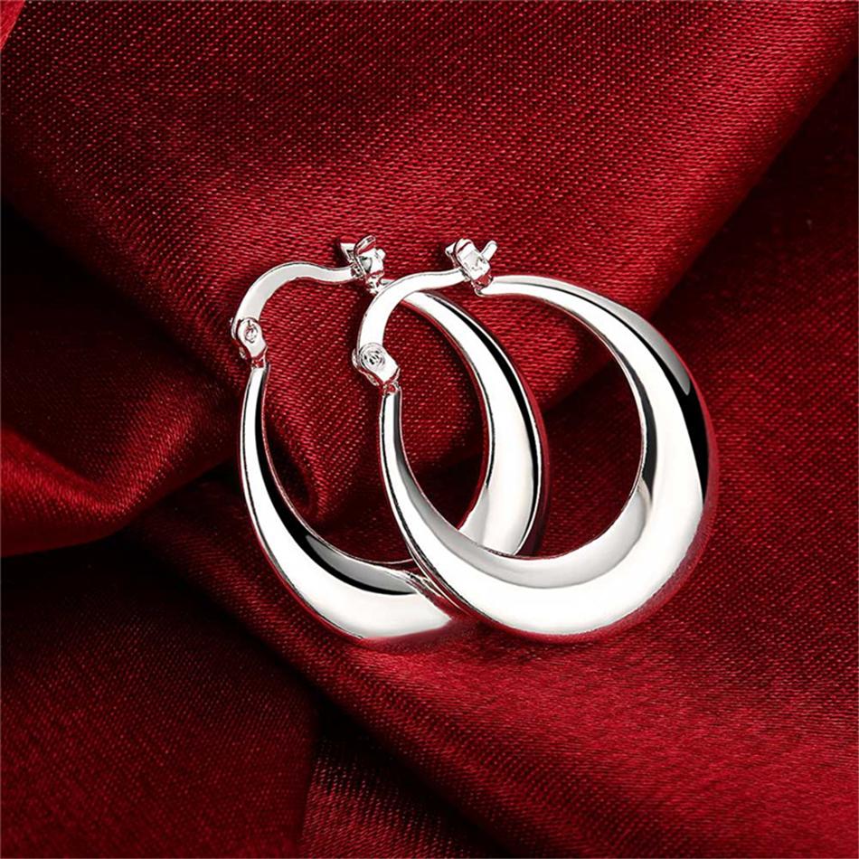 Women's 925 Sterling Silver U Shaped Hoop Earrings