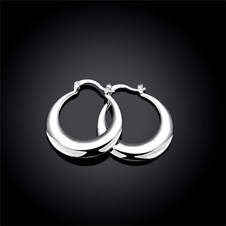 Women's 925 Sterling Silver U Shaped Hoop Earrings