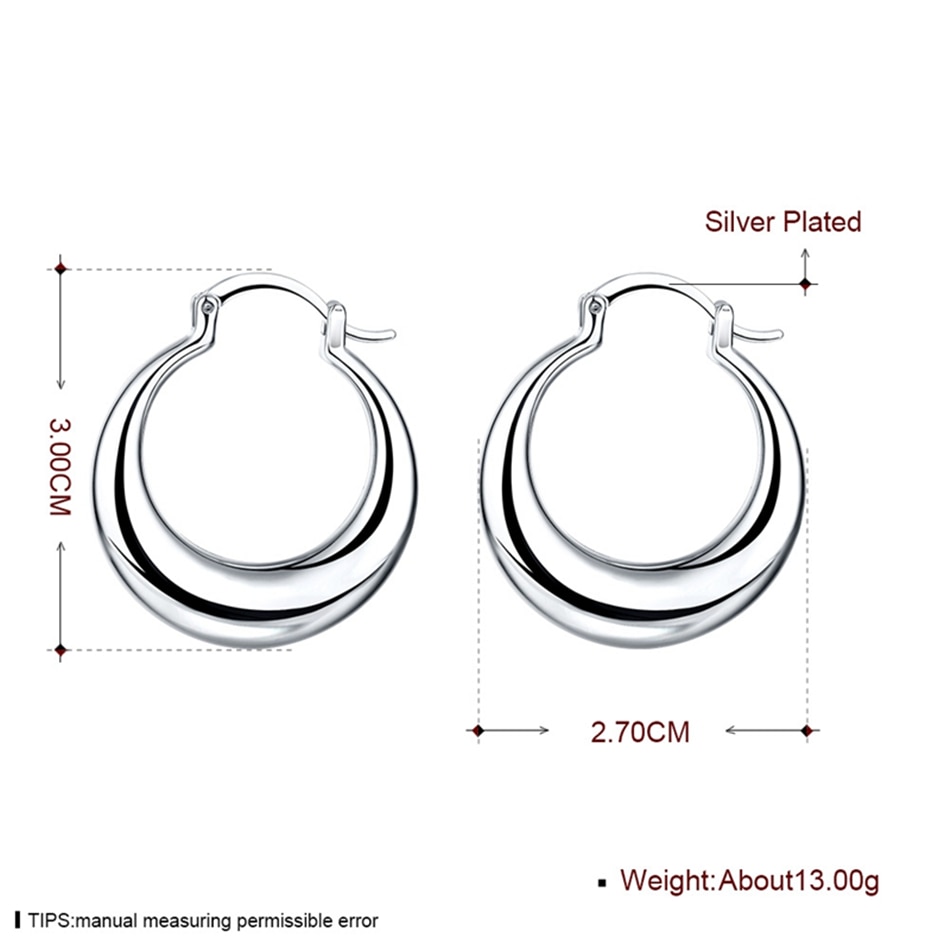 Women's 925 Sterling Silver U Shaped Hoop Earrings