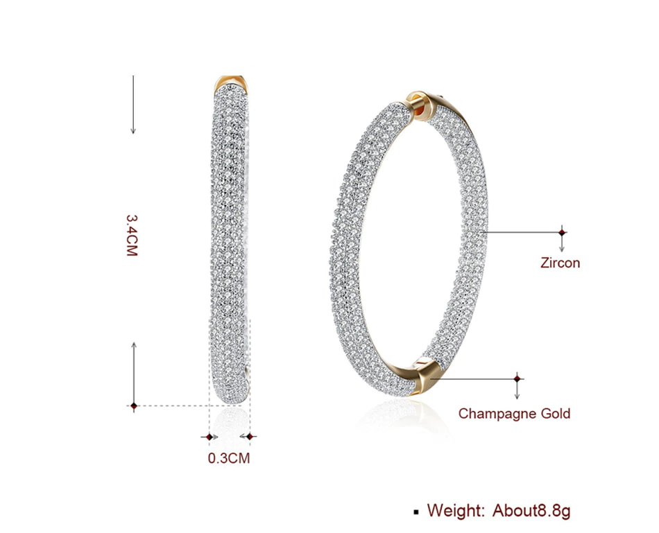 Women's Sterling Silver Big Hoop Earrings