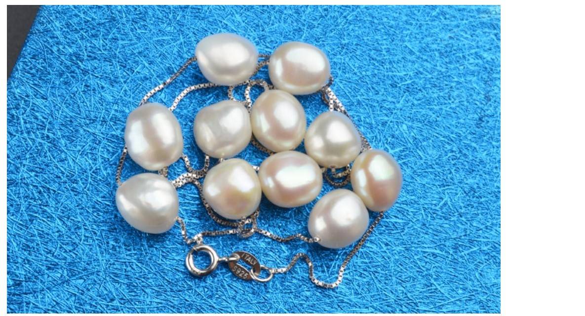 Women's Stylish 925 Sterling Silver Pearl Necklace