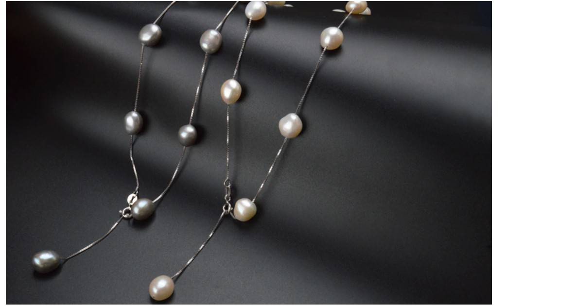 Women's Stylish 925 Sterling Silver Pearl Necklace