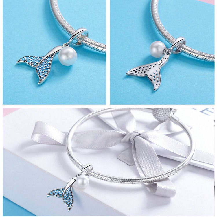 Classic 925 Sterling Silver Mermaid Tail Shaped Pendant Classic 925 Sterling Silver Mermaid Tail Shaped Pendant