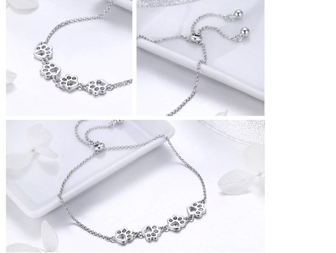 Women's 925 Sterling Silver Paws Bracelet