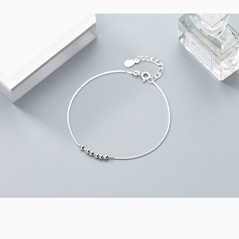 925 Sterling Silver Beaded Bracelet 925 Sterling Silver Beaded Bracelet