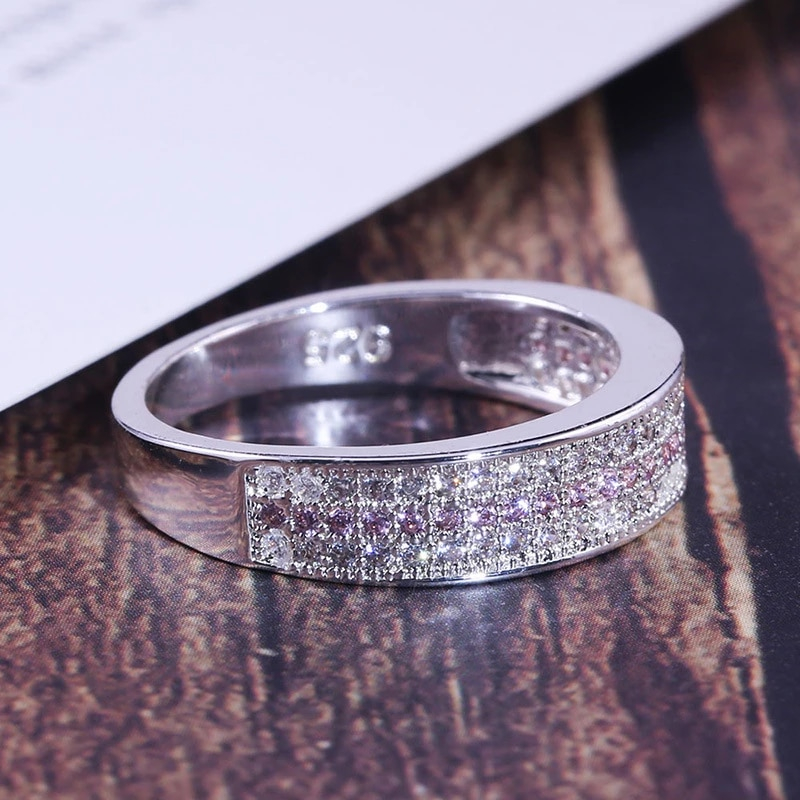 Women's Exquisite Sterling Silver Ring with Sapphire Zirconia