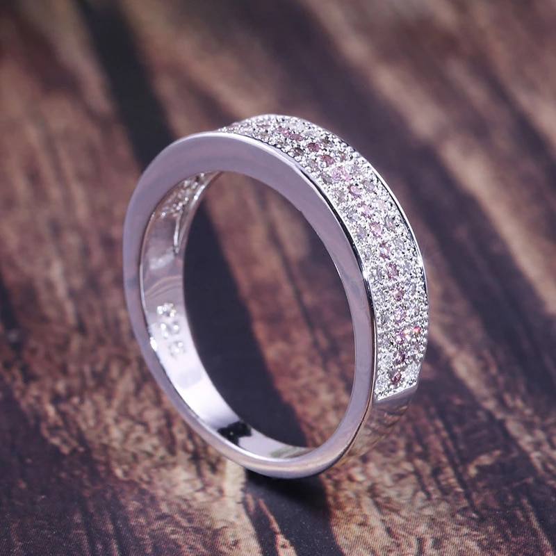 Women's Exquisite Sterling Silver Ring with Sapphire Zirconia