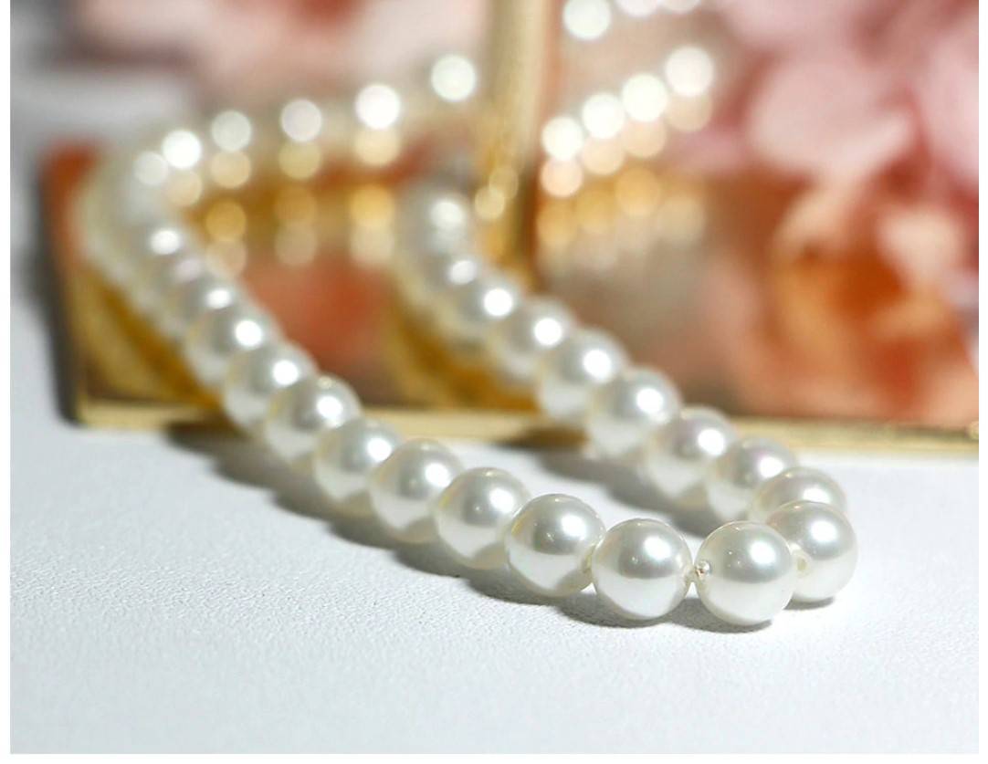 Women's Classic Style 925 Sterling Silver Pearl Necklace