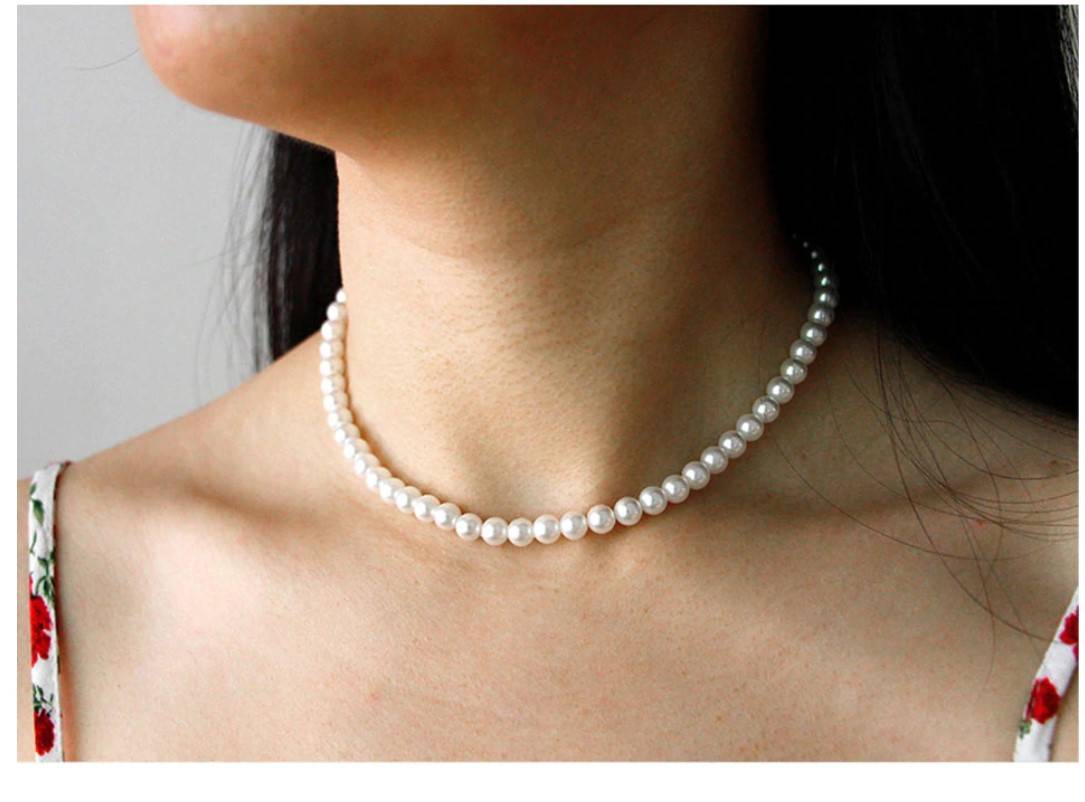Women's Classic Style 925 Sterling Silver Pearl Necklace