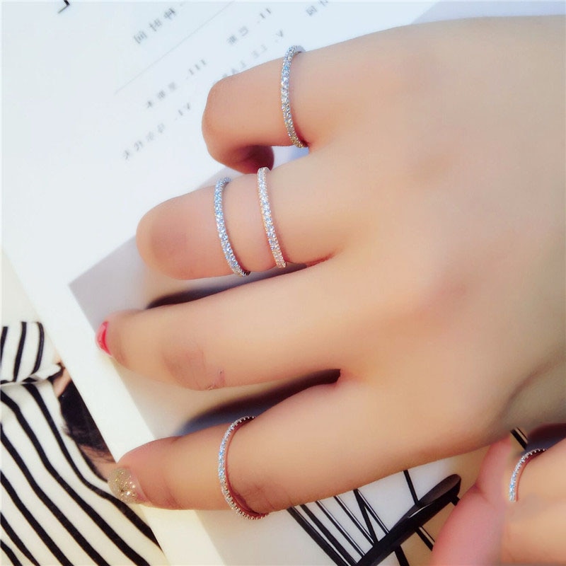 925 sterling Silver Crystal Ring for Women