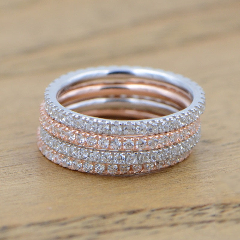 925 sterling Silver Crystal Ring for Women