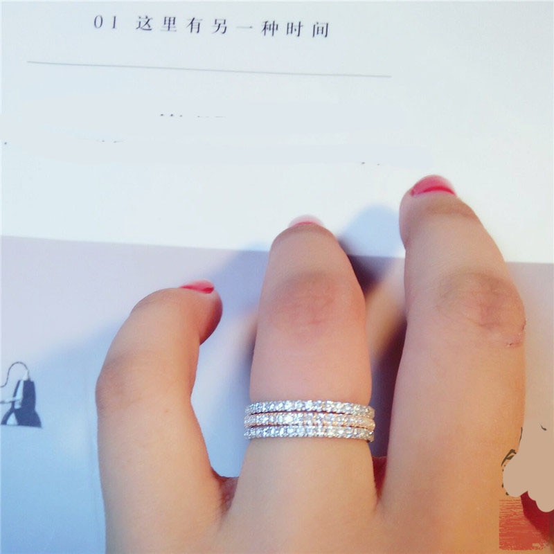 925 sterling Silver Crystal Ring for Women