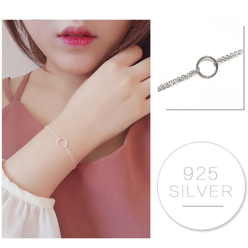 925 Sterling Silver Circle Decorated Bracelet 925 Sterling Silver Circle Decorated Bracelet