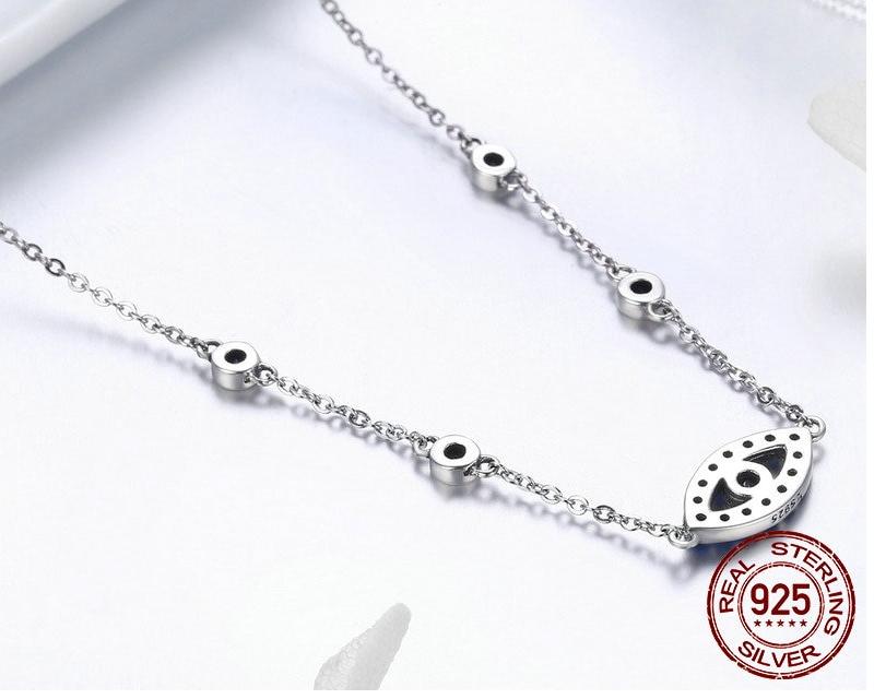 925 Sterling Silver Lucky Eye Blue Necklace 925 Sterling Silver Lucky Eye Blue Necklace