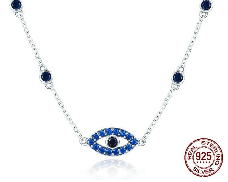 925 Sterling Silver Lucky Eye Blue Necklace 925 Sterling Silver Lucky Eye Blue Necklace