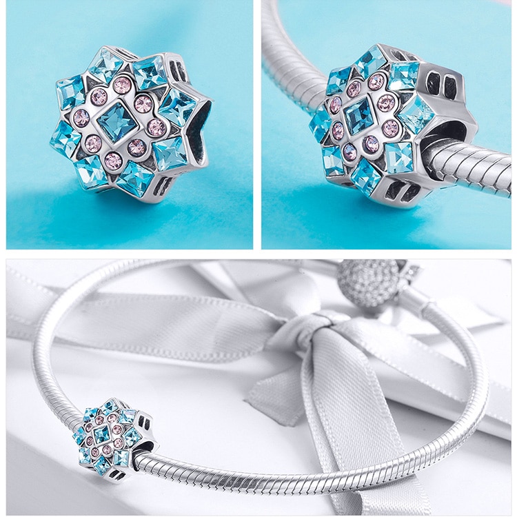 Snowflake Patterned 925 Sterling Silver Charms Snowflake Patterned 925 Sterling Silver Charms