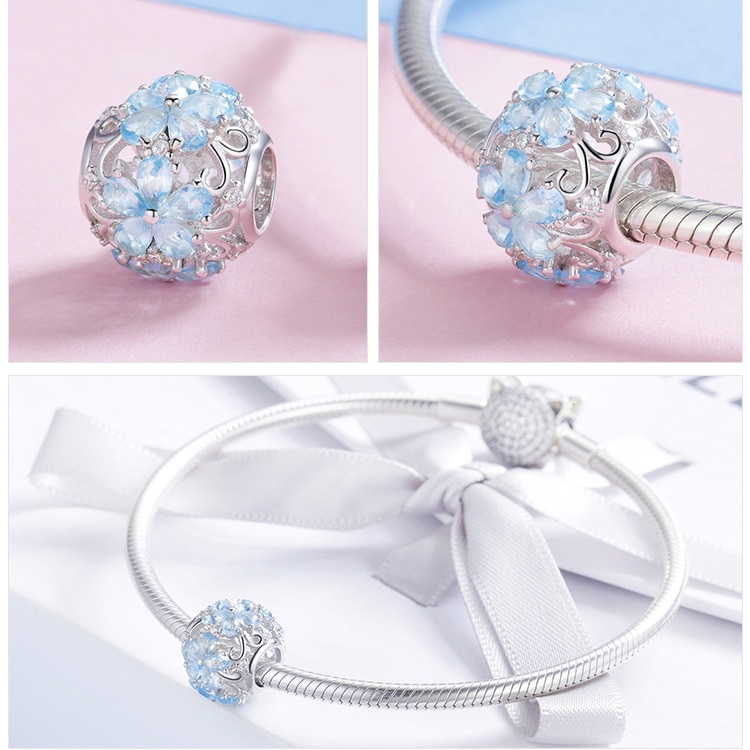 Snowflake Patterned 925 Sterling Silver Charms Snowflake Patterned 925 Sterling Silver Charms