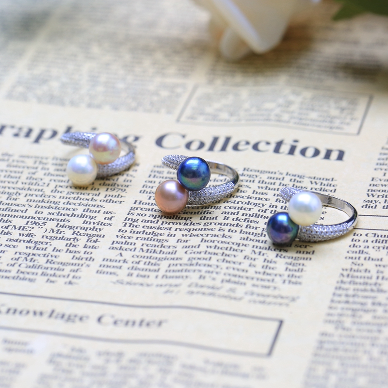 Women's Lovely 925 Sterling Silver Ring with Natural Pearl