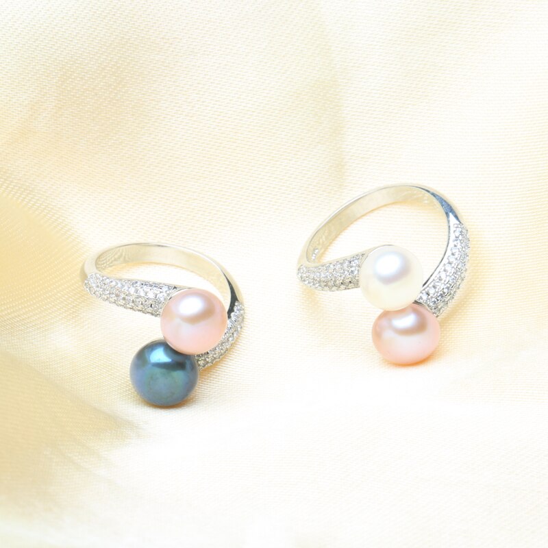 Women's Lovely 925 Sterling Silver Ring with Natural Pearl