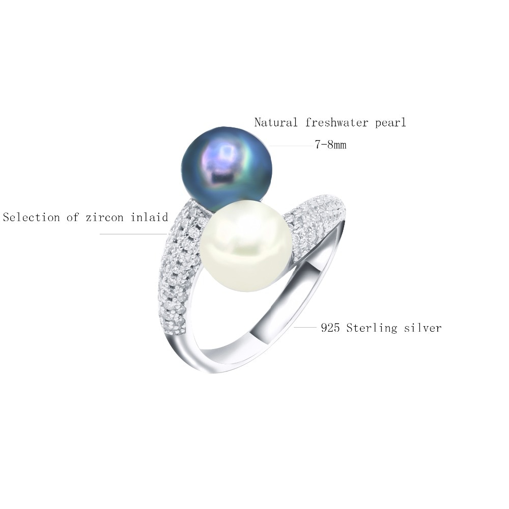 Women's Lovely 925 Sterling Silver Ring with Natural Pearl