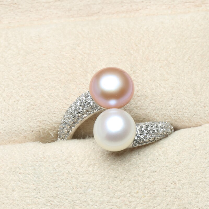 Women's Lovely 925 Sterling Silver Ring with Natural Pearl