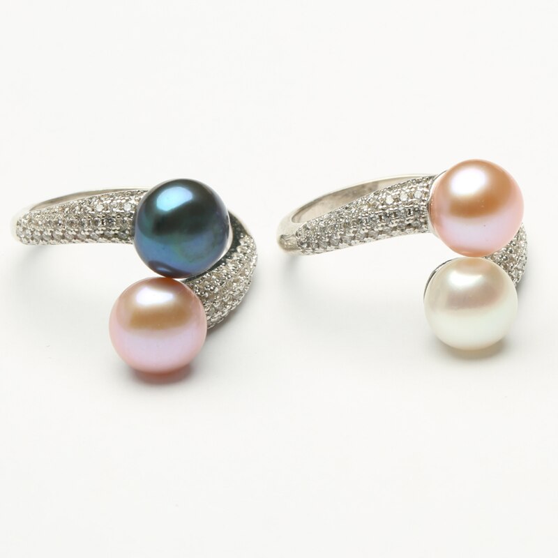 Women's Lovely 925 Sterling Silver Ring with Natural Pearl