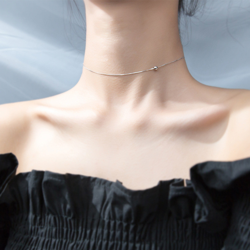 Minimalist 925 Sterling Silver Choker Necklace for Women Minimalist 925 Sterling Silver Choker Necklace for Women
