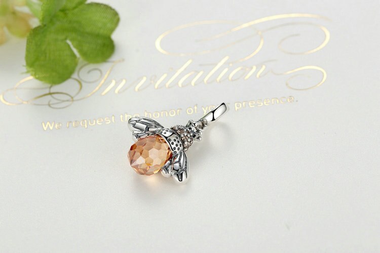 Women's 925 Sterling Stylish Silver Bee Shaped Pendant