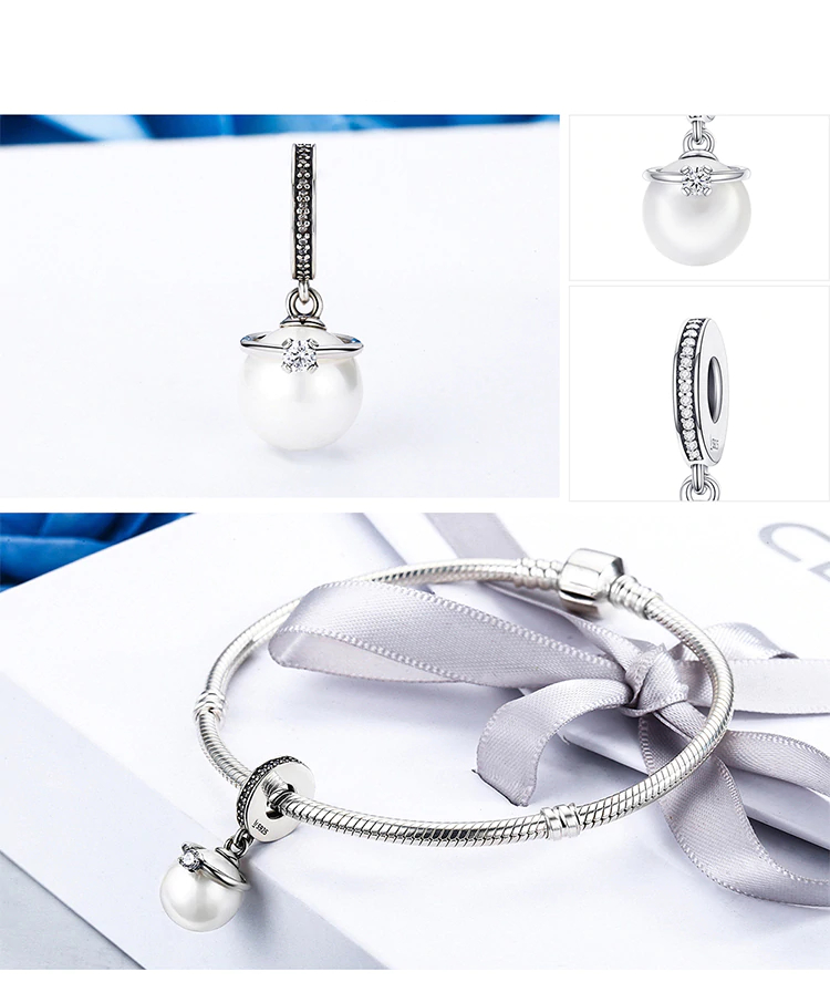 Elegant Genuine 925 Sterling Silver Pearl Pendant