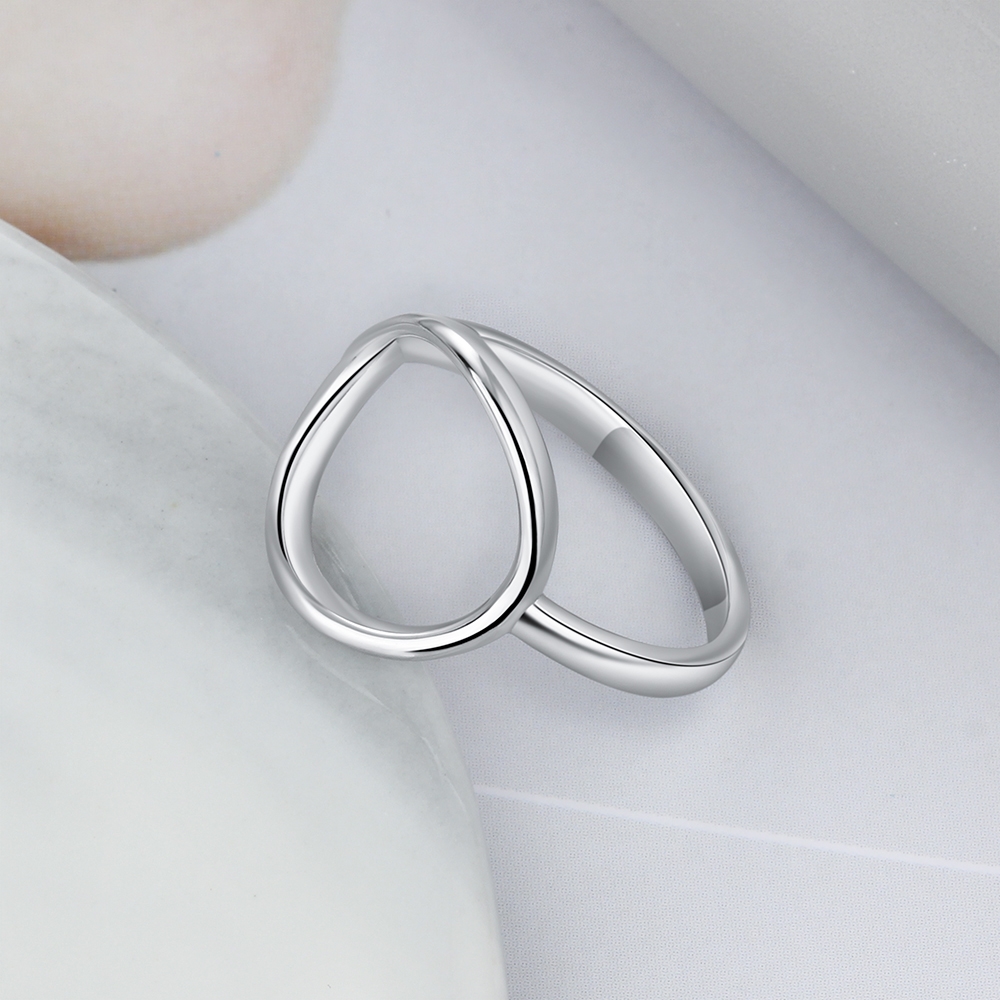 Simple 925 Sterling Silver Circle Shaped Ring Simple 925 Sterling Silver Circle Shaped Ring
