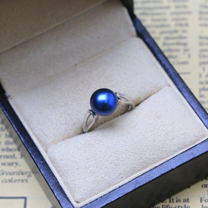 Women's Simple 925 Sterling Silver Ring with Natural Pearl