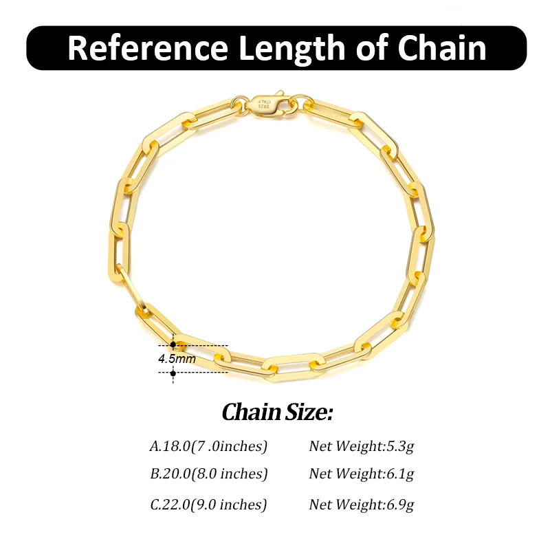 925 Sterling Silver Chain Bracelet 925 Sterling Silver Chain Bracelet