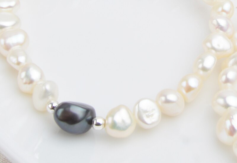 Women's Freshwater Pearl Jewelry Set with 925 Sterling Silver Beads